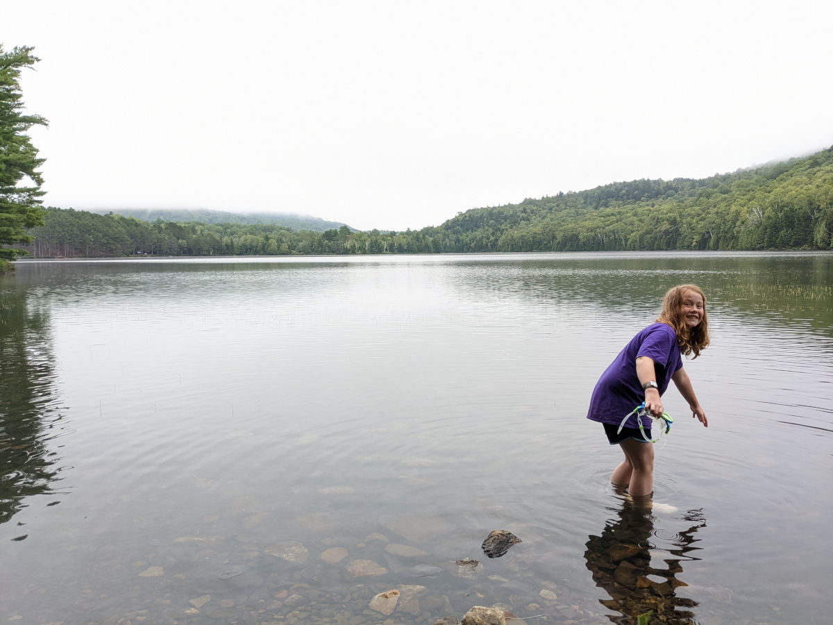 Stepping into the water