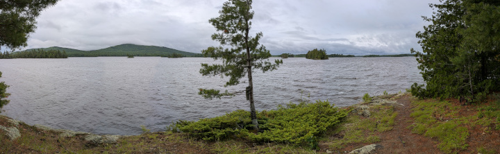Panorama of the lake in the bad weather