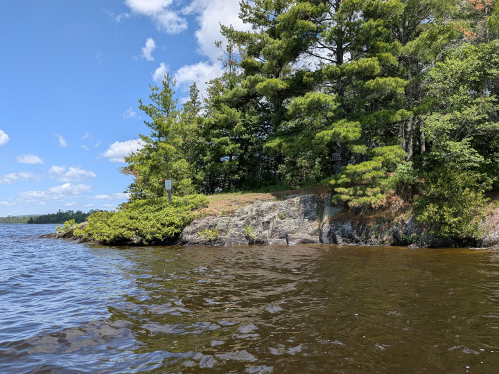 Togue ledge from the water after we left