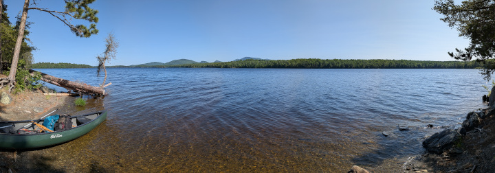Panorama of the lake from Pine Point Campsite