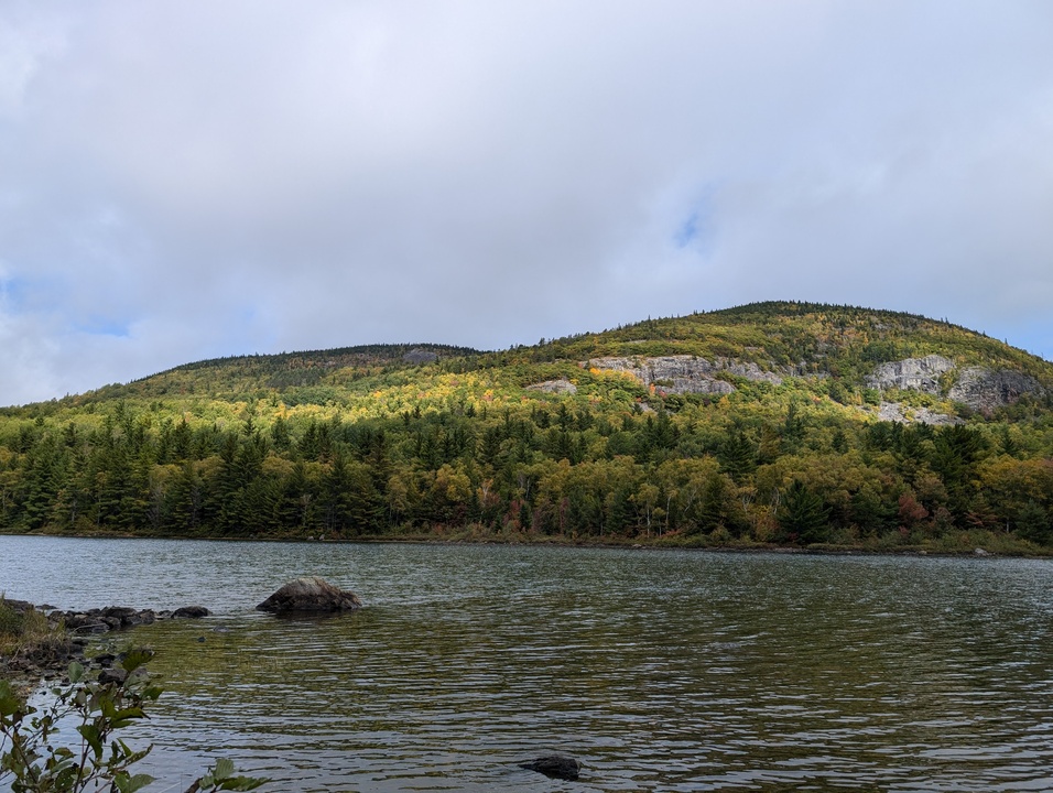 Mountain with sunny and cloudy spots