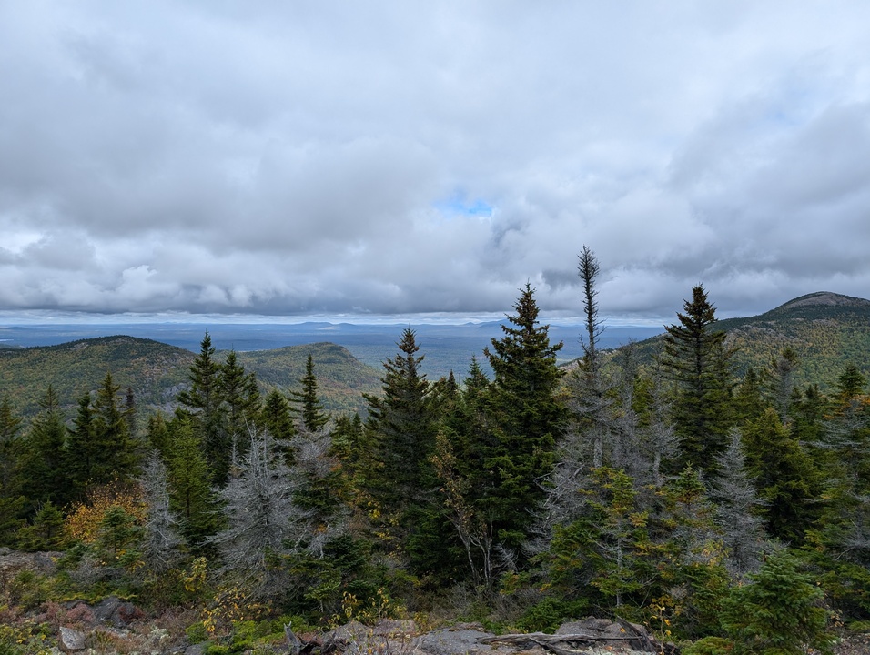 View from Barrell Ridge with mountains in foreground and background 1