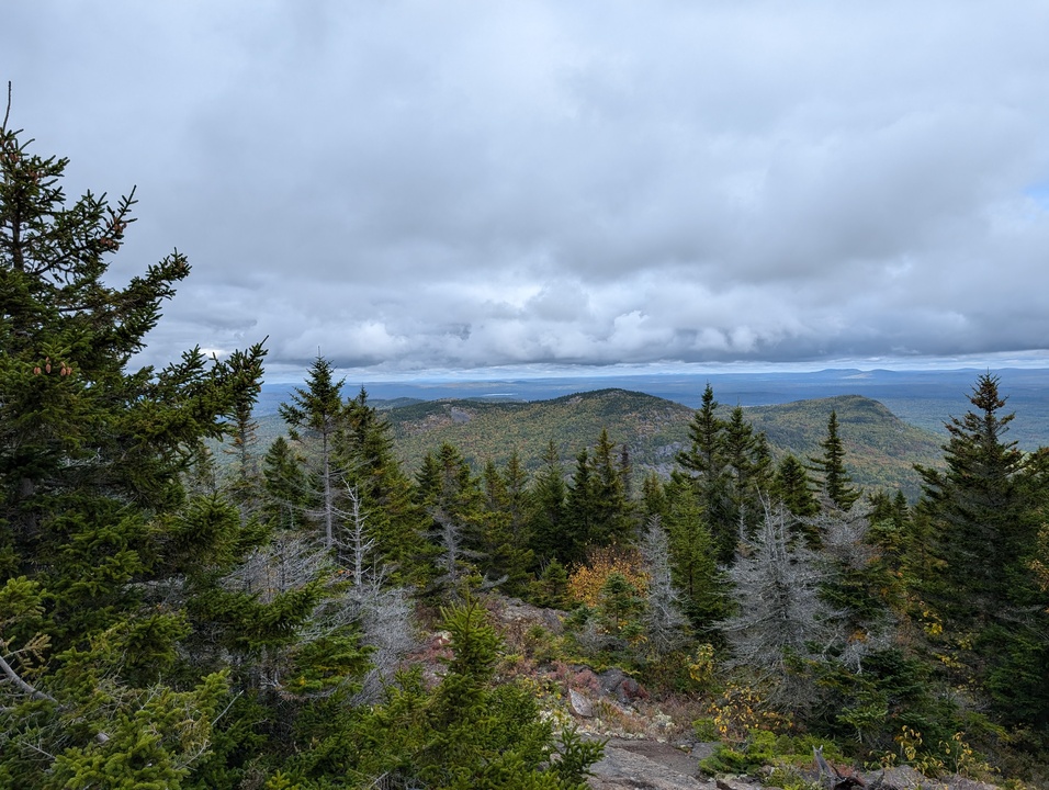 View from Barrell Ridge with mountains in foreground and background 2