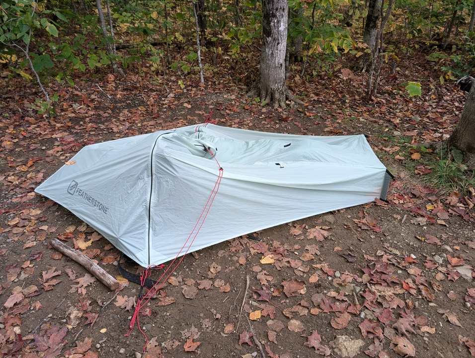 Collapsed tent