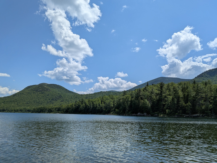 Bald Mountain, The Traveler Mountains, and Barrel Ridge on the other side of Middle Fowler Pond